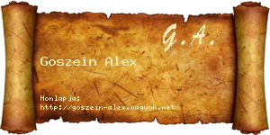 Goszein Alex névjegykártya
